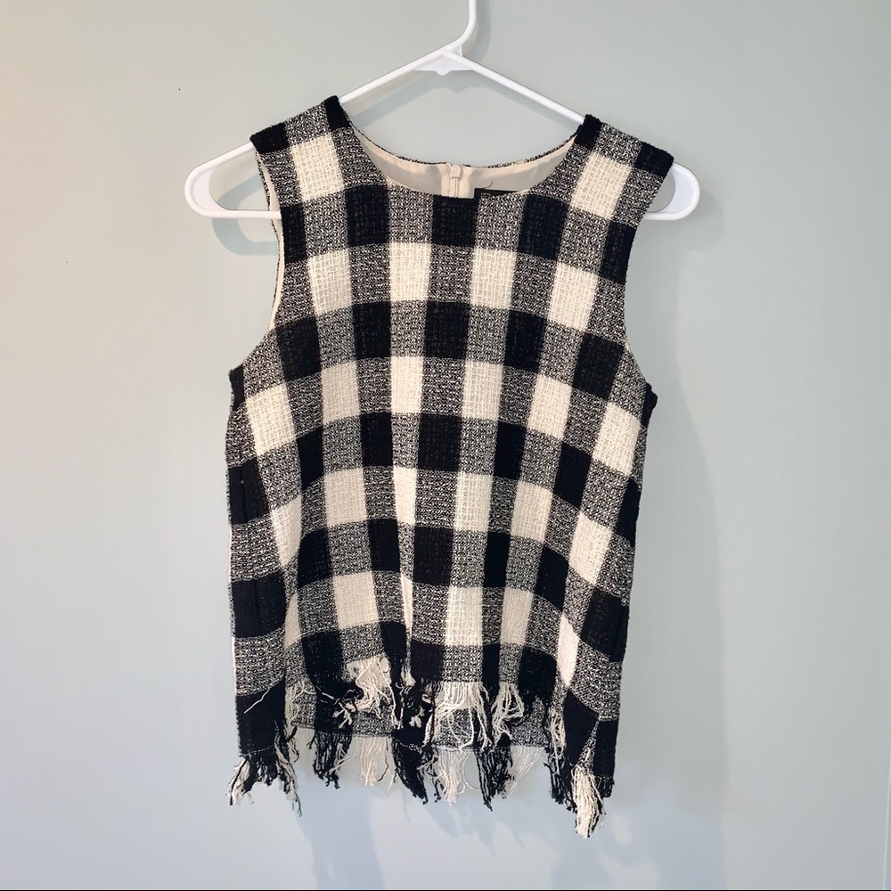 Zara black and white top XS